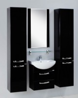 Тумба под раковину Aquaton Ария 50 М 1A140001AA950 подвесная Черная МДФ / ЛДСП