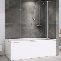 Шторка на ванну Abber Ewiges Wasser 100х140 AG50100 профиль Хром стекло прозрачное