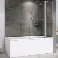 Шторка на ванну Abber Ewiges Wasser 100х140 AG50100 профиль Хром стекло прозрачное