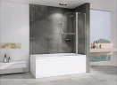 Шторка на ванну Abber Ewiges Wasser 100х140 AG50100 профиль Хром стекло прозрачное