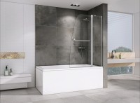 Шторка на ванну Abber Ewiges Wasser 100х140 AG50100 профиль Хром стекло прозрачное