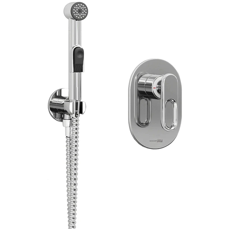 Гигиенический душ со смесителем WasserKRAFT Kammel A111856 Хром латунь на стену