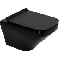 Унитаз BelBagno Sela BB3201CHR-MB/BB3201SC-MB подвесной Черный матовый с сиденьем Микролифт фаянс подвесной