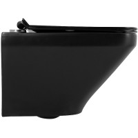Унитаз BelBagno Sela BB3201CHR-MB/BB3201SC-MB подвесной Черный матовый с сиденьем Микролифт фаянс подвесной
