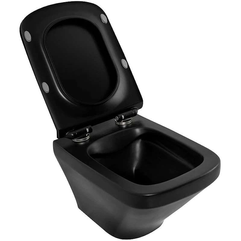 Унитаз BelBagno Sela BB3201CHR-MB/BB3201SC-MB подвесной Черный матовый с сиденьем Микролифт фаянс подвесной