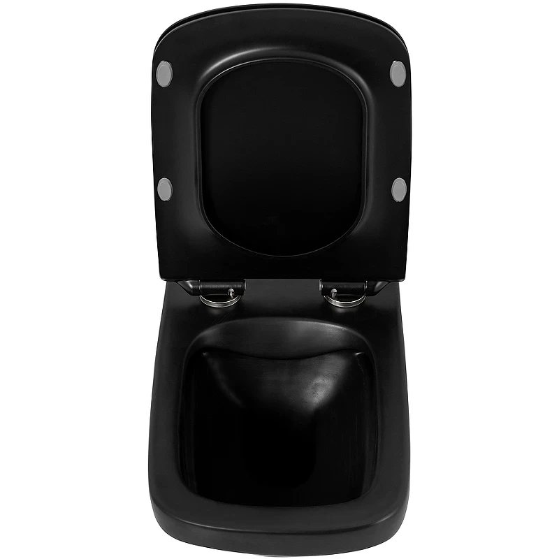 Унитаз BelBagno Sela BB3201CHR-MB/BB3201SC-MB подвесной Черный матовый с сиденьем Микролифт фаянс подвесной