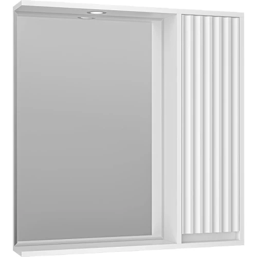 Зеркало со шкафом Brevita Balaton 80 R BAL-04080-01-П с подсветкой Белое матовое МДФ / ЛДСП, стекло