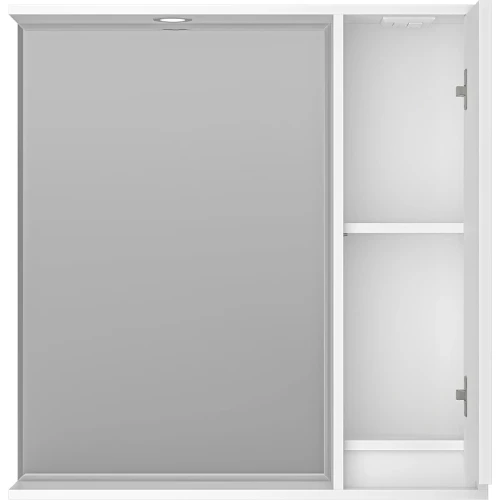 Зеркало со шкафом Brevita Balaton 80 R BAL-04080-01-П с подсветкой Белое матовое МДФ / ЛДСП, стекло