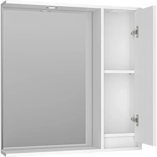 Зеркало со шкафом Brevita Balaton 80 R BAL-04080-01-П с подсветкой Белое матовое МДФ / ЛДСП, стекло