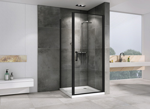 Душевой уголок Abber Sonnenstrand 80x100 AG04080B-S100B профиль Черный стекло прозрачное