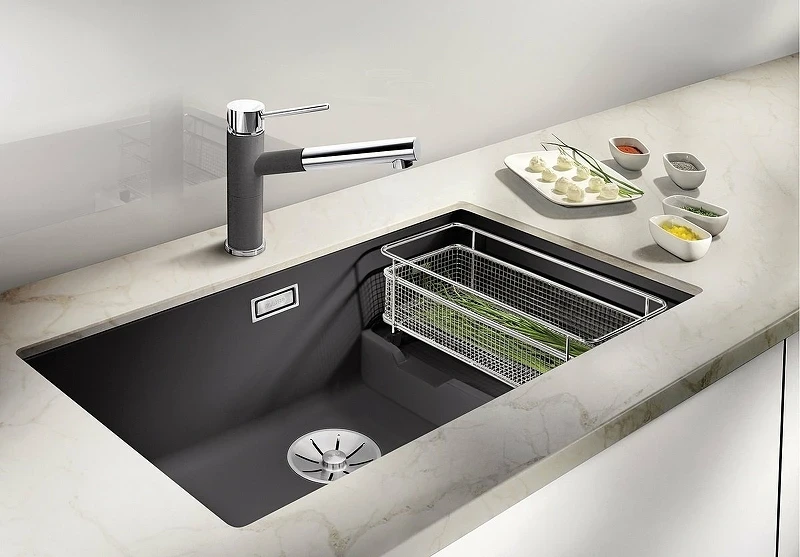 Кухонная мойка Blanco Subline 700-U Level 523545 Серый беж искусственный камень (литьевой мрамор) встраиваемый