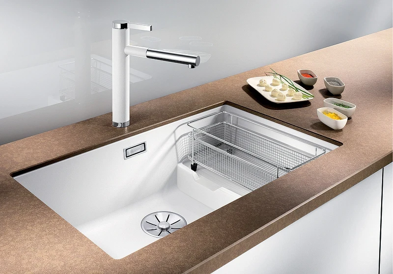 Кухонная мойка Blanco Subline 700-U Level 523545 Серый беж искусственный камень (литьевой мрамор) встраиваемый