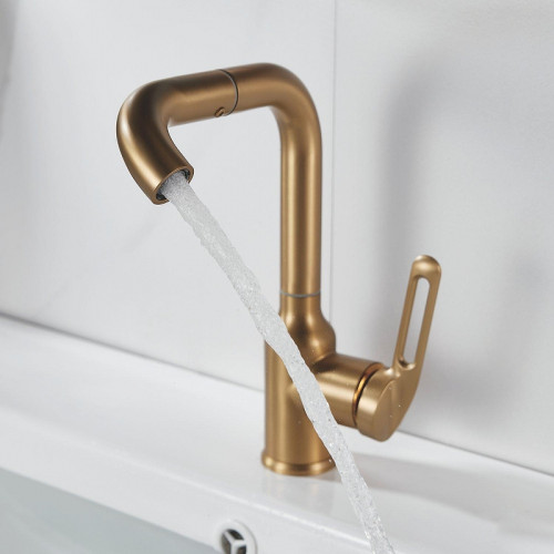 Смеситель для раковины Raffine F201G цвет Золотой сатин