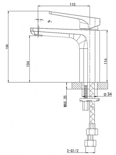 Смеситель для раковины Wonzon &amp; Woghand Athens WW-081103-CR цвет Хром
