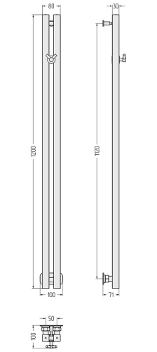 Водяной полотенцесушитель Сунержа Фьорд PRO 120x5 15-0458-1250 цвет Тёмный титан муар