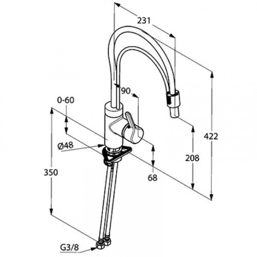 Смеситель для кухни Kludi Bingo Star 428590578 Хром латунь