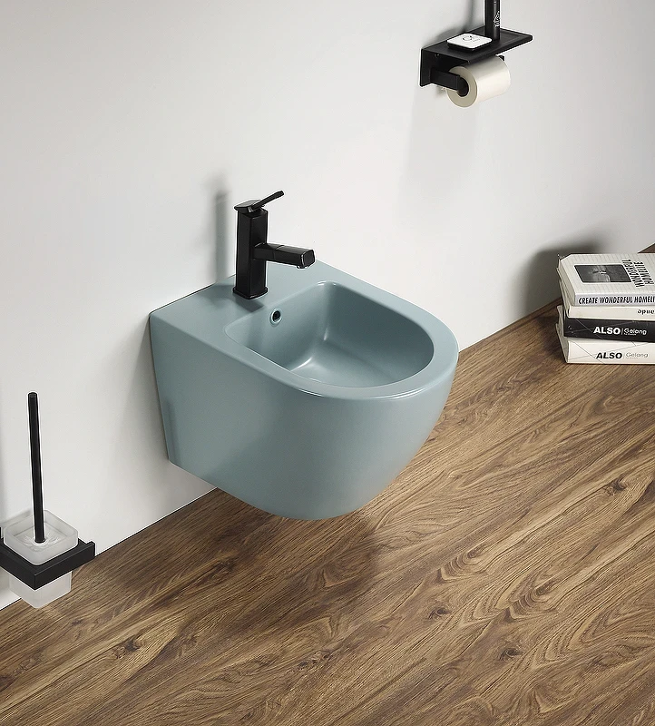 Биде CeramaLux В2342BDMLG подвесное Зеленое матовое