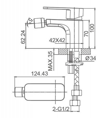 Смеситель для биде Wonzon &amp; Woghand Arnie WW-695001-MB цвет Черный матовый