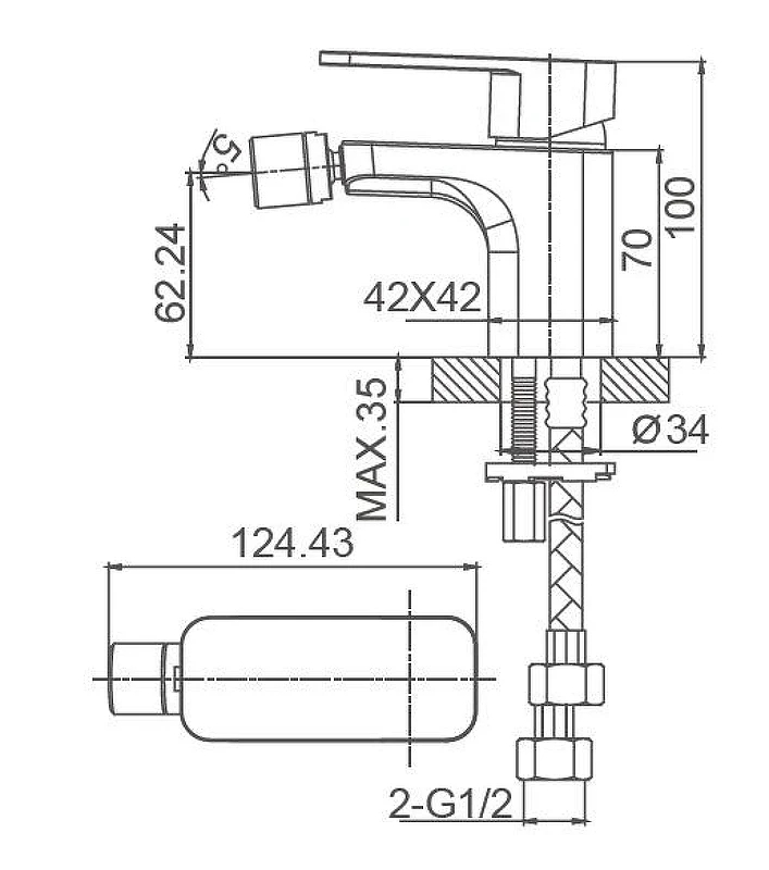Смеситель для биде Wonzon & Woghand Arnie WW-695001-MB цвет Черный матовый
