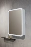 Зеркальный шкаф Silver Mirrors Фиджи Flip 60 LED-00002472 с подсветкой Белый МДФ / ЛДСП, стекло