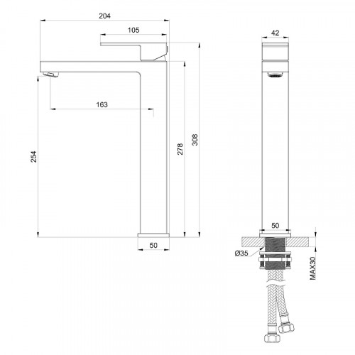 Смеситель для раковины Wonzon &amp; Woghand Cube WW-88239016-BG цвет Брашированное золото