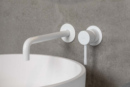 Смеситель для раковины Boheme Uno 465-MW Белый матовый латунь встраиваемый