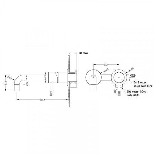 Смеситель для раковины Boheme Uno 465-MW Белый матовый латунь встраиваемый