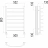 Водяной полотенцесушитель Terminus Виктория П8 500x800 4670078530134 Хром, нижнее подключение, G 1/2" ВР нержавеющая сталь