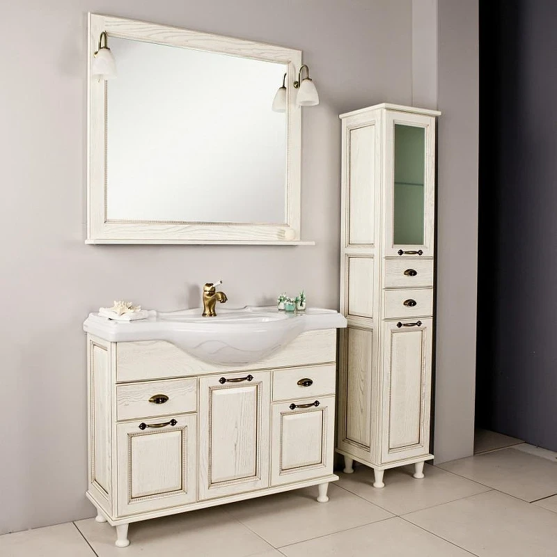 Зеркало Aquaton Жерона 105 1A158802GEM40 с подсветкой цвет Белое золото