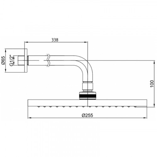 Верхний душ E.C.A. Myra 102145034C1EX Черный матовый латунь на стену