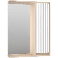 Зеркало со шкафом Brevita Balaton 65 R BAL-04065-03-01П с подсветкой Белое матовое Бежевое матовое МДФ / ЛДСП, стекло