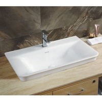 Раковина CeramaLux 60 NY J851 - 60 Белая фаянс накладная