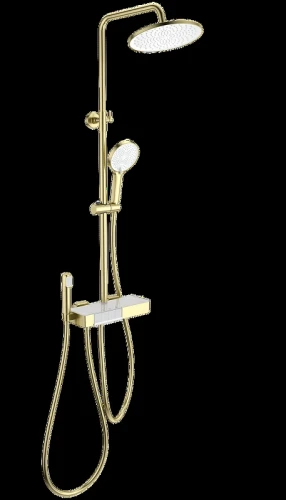 Душевая система Wonzon & Woghand Muse WW-B3580-BG с термостатом цвет Брашированное золото