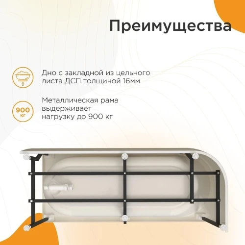 Акриловая ванна Radomir Вальс 3/4 170x70 R 1-01-0-2-1-338 цвет Белый