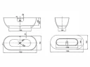 Ванна из искусственного камня Uni-Flow Oval 175x76 FS307-1750 Matt White цвет Белый матовый