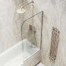 Шторка на ванну Maybah Glass MGV-149-2у 740x1400 в узком профиле Бронза стекло сатиновое