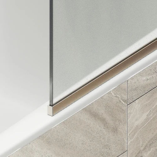 Шторка на ванну Maybah Glass MGV-149-2у 740x1400 в узком профиле Бронза стекло сатиновое