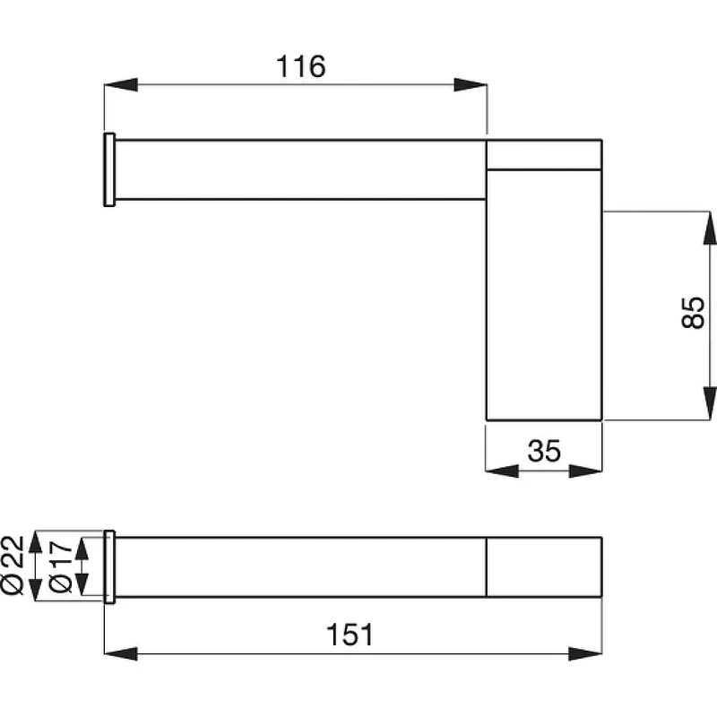 Держатель туалетной бумаги Ideal Standard Connect N1383AA цвет Chrome / Хром