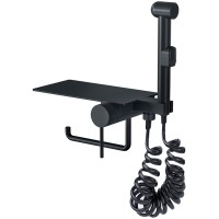 Гигиенический душ со смесителем Bronze de Luxe Scandi 708/1B Черный матовый латунь встраиваемый