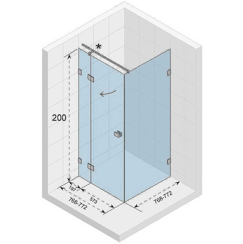 Душевой уголок Riho SZ Scandic NXT X203 77х77 R G001054120 (GX00042C2) профиль Хром стекло прозрачное