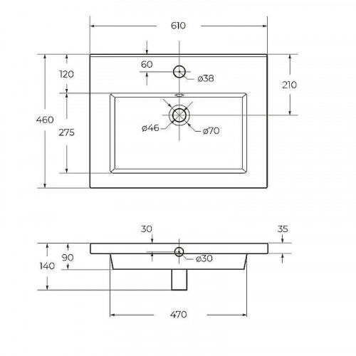 Раковина Cezares 60 CZR-8070-60 Белая