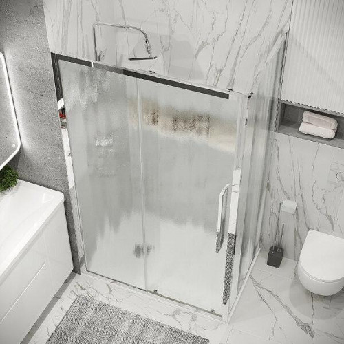 Душевой уголок Grossman Cosmo 100x100 L 120.K33.02.1010.10.02 профиль Хром стекло шиншилла