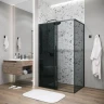 Душевая стенка Grossman Galaxy 100 200.K33.01.100.21.10 профиль Черный матовый стекло тонированное
