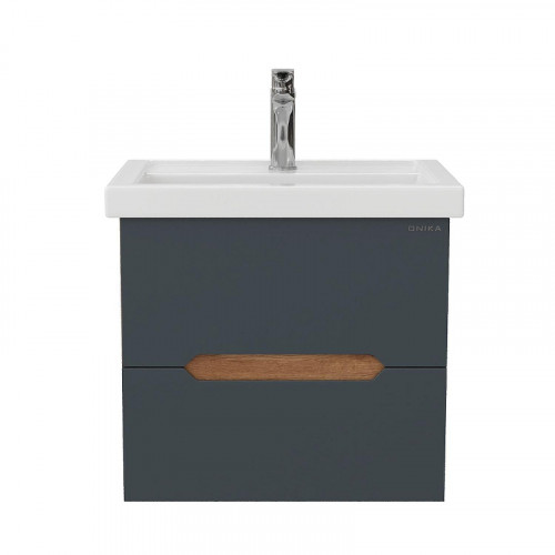 Тумба под раковину Onika Айленд 60 106163 подвесная цвет Дуб крафт золотой Графит
