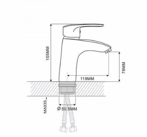Смеситель для раковины Ekko E10701 Хром