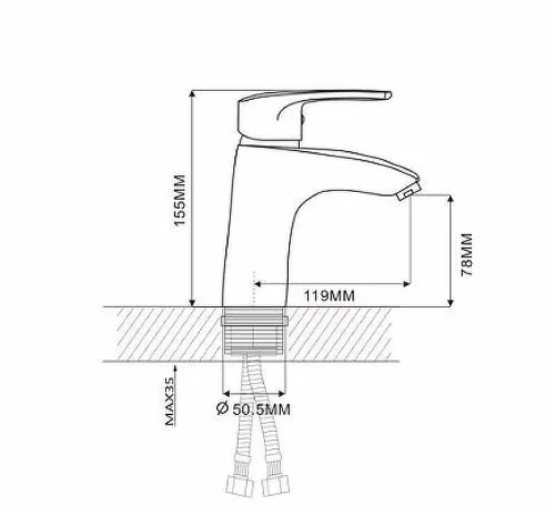 Смеситель для раковины Ekko E10701 Хром