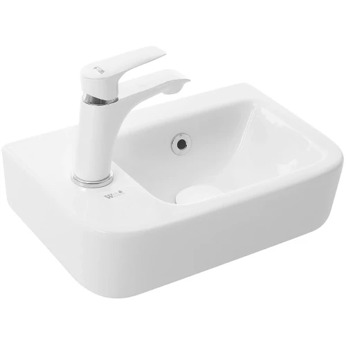 Раковина WeltWasser Aisbach 10100 L 37 10000004590 Белый глянец фаянс подвесная