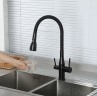 Смеситель для кухни Gappo G4399-66 Черный матовый нержавеющая сталь