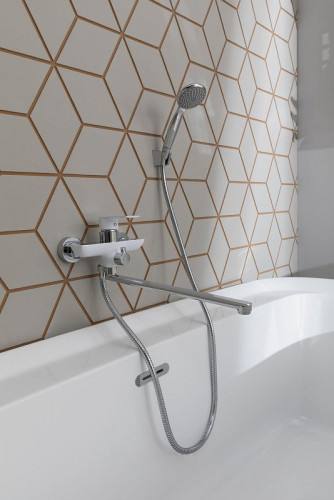 Смеситель для ванны Aquanet Arctic AF520-21СW универсальный Хром Белый латунь на стену