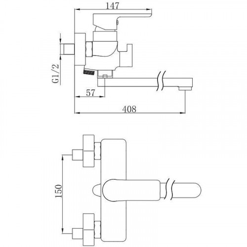 Смеситель для ванны Aquanet Arctic AF520-21СW универсальный Хром Белый латунь на стену